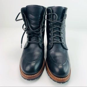 Red Wing Clara Leather Lace Up Heeled Boots Black Boundry
